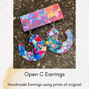 Handmade Acrylic Earrings - Open C Two ways